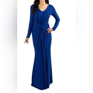 PIA GLADYS PEREY MIRABEL Mettalic Jersey Blue NWT